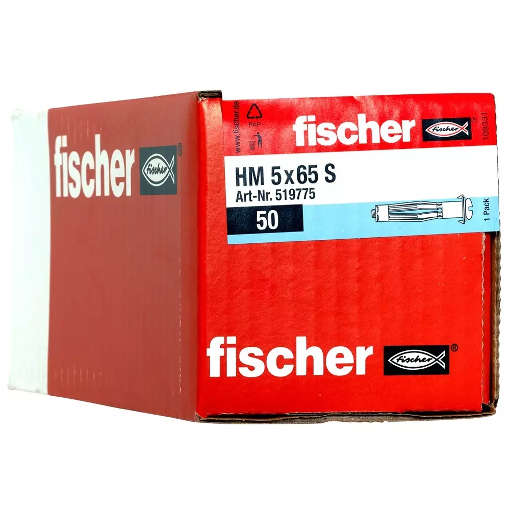 Fischer Metal Cavity Fixing with Metric Screw 10 mm Drill Dia 65 mm Anchor Length, HM 5X65 S (Pack of 50 Pcs)