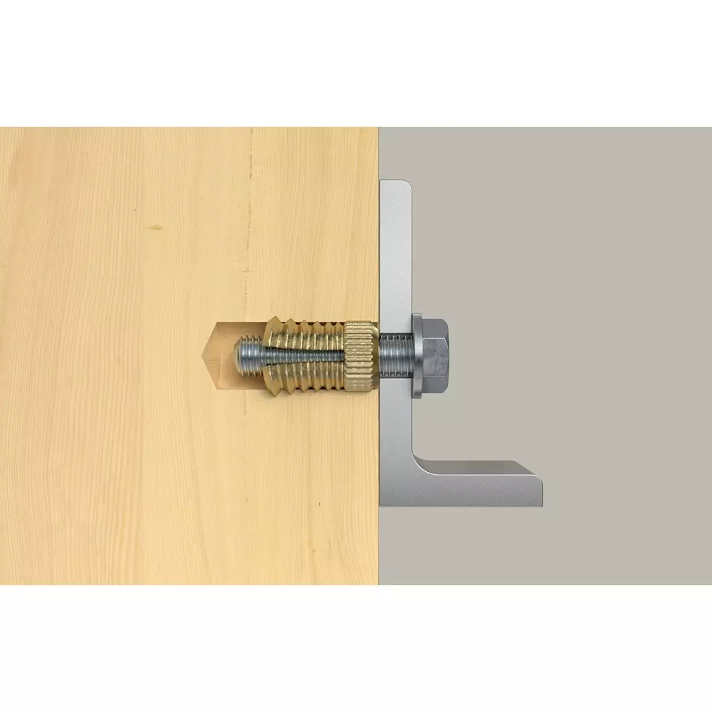 Fischer Brass Brass Fixing M6x8 mm 10.5 mm Depth, PA 4 M6/10.5 (Pack of 100 Pcs)