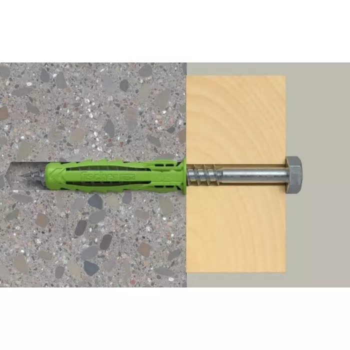Fischer Fixings Green Wall Plug 50 mm Length 10 mm Fixing Hole Diameter, 567811 (Pack of 45)