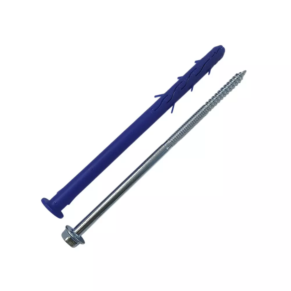 Ebco Anchor Plug With Screw Hex Head Ebco Blue Finish and Size M10x140 mm, HAPS-1014
