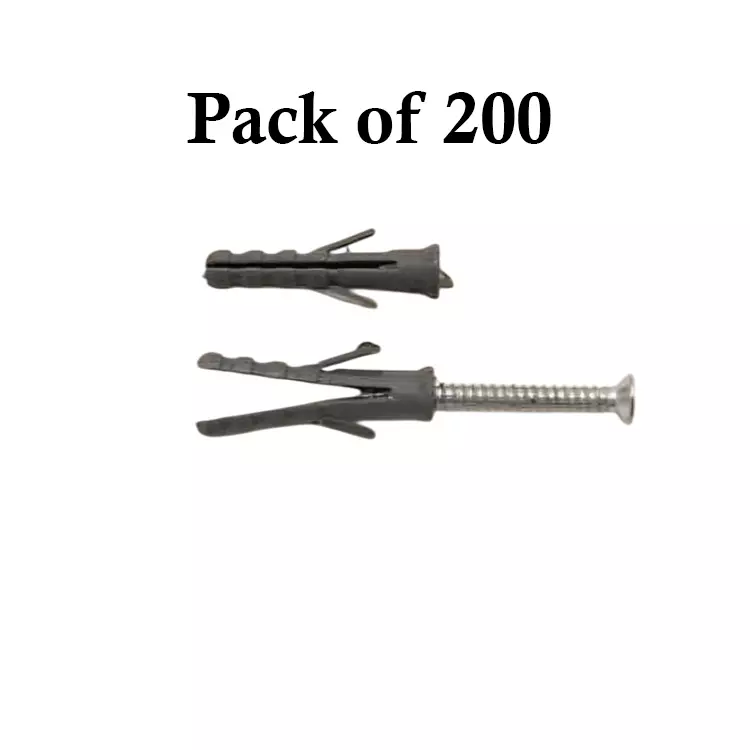 Ebco Wall Plug Grey Finish, Size 10 X 50 mm for Concrete, Masonry or Timber, WP1050 (Pack of 200)