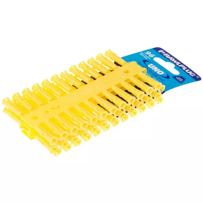 RawlPlug Yellow Plastic Wall Plug 24 mm Length 5 mm Fixing Hole Diameter, R-UNO-YEL-96-C (Pack of 288)