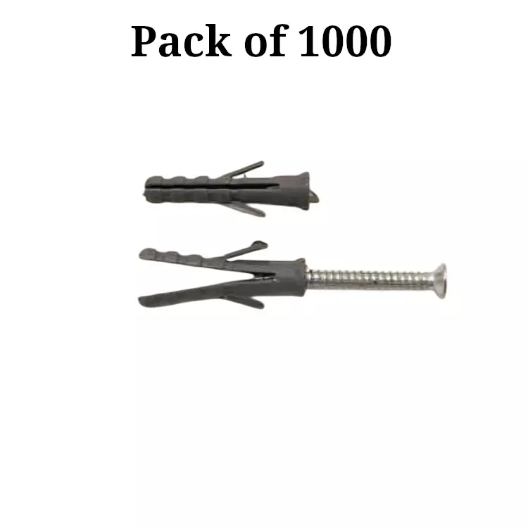 Ebco Wall Plug Grey Finish, Size 6 X 30 mm for Concrete, Masonry or Timber, WP630 (Pack of 1000)