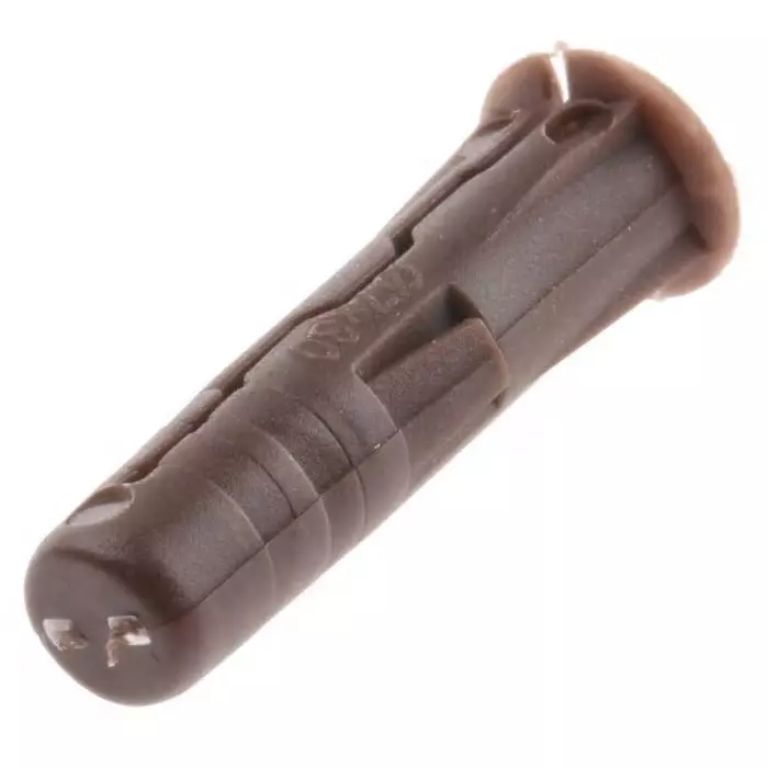 RawlPlug Brown Plastic Wall Plug 30 mm Length 7 mm Fixing Hole Diameter, R-UNO-BRN-288 (Pack of 288)