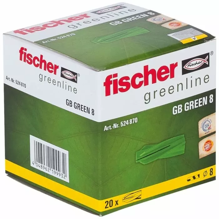Fischer Wall Plug 50 mm 8 mm Fixing Hole, 524870 (Pack of 20)