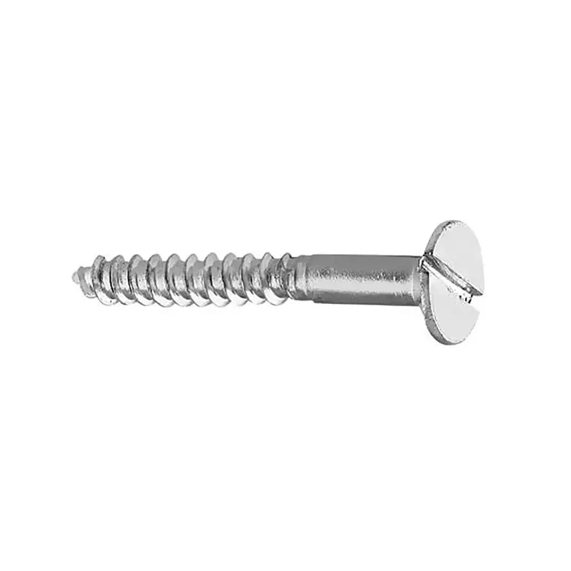 Contidrift Wooden Screw 35x8 mm Chrome Polish Iron Sliver (Pack of 100)