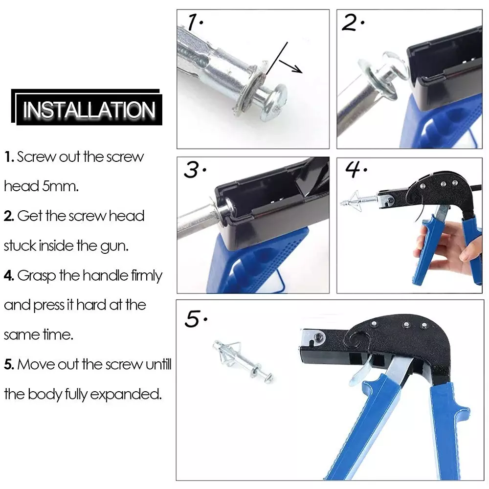 GENERIC M4x32 mm Hollow Drive Wall Anchor Screws for Drywall, Plaster (Pack of 10 Pcs)