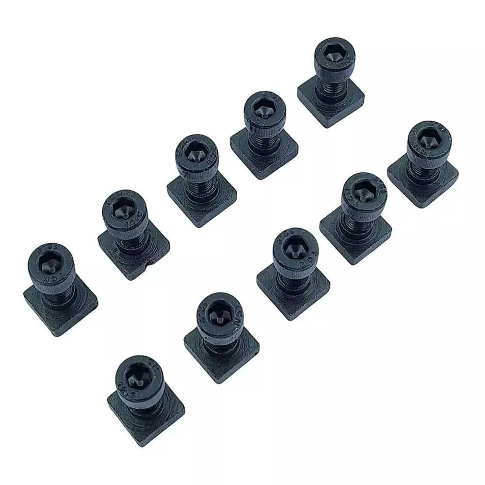 Buyohlic International T-Nuts Bolts 1/2 inch (12.7 mm) Square Shape M5 Thread for 3 inch (75 mm) & 4 inch (100 mm) Rotary Table, 2O-LQOB-P3WH (Pack of 10)