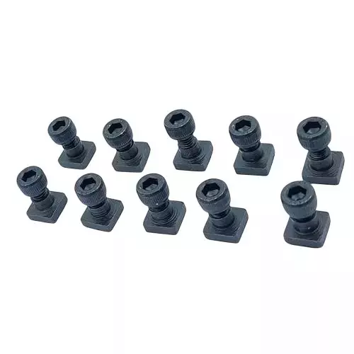 Buyohlic International T-Nuts Bolts 1/2 inch (12.7 mm) Square Shape M5 Thread for 3 inch (75 mm) & 4 inch (100 mm) Rotary Table, 2O-LQOB-P3WH (Pack of 10)