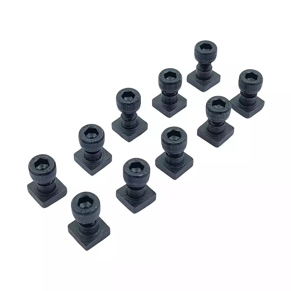 Buyohlic International T-Nuts Bolts 1/2 inch (12.7 mm) Square Shape M8 Thread for 3 inch (75 mm) & 4 inch (100 mm) Rotary Table, P8-XRIO-FP4Z (Pack of 10)