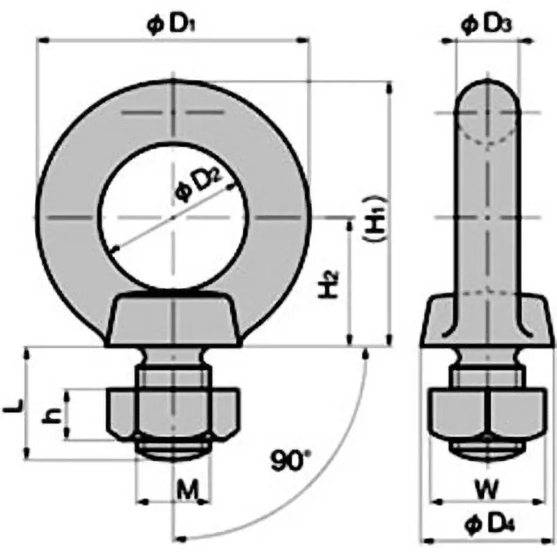 TAKIGEN Stainless Steel Eye Bolt, B-1130-12