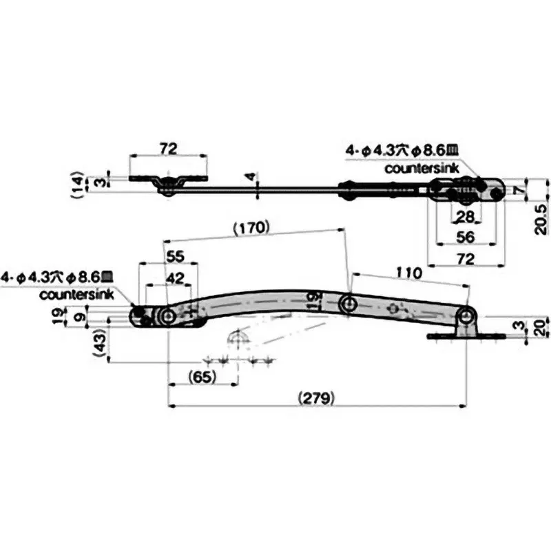 TAKIGEN Large Stay for Door, B-25-2