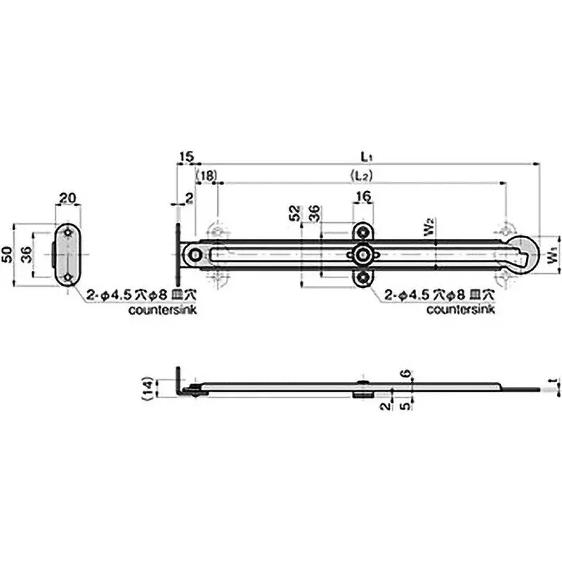 TAKIGEN Stainless Steel Canopy Rotary Stay, B-1453-1-R