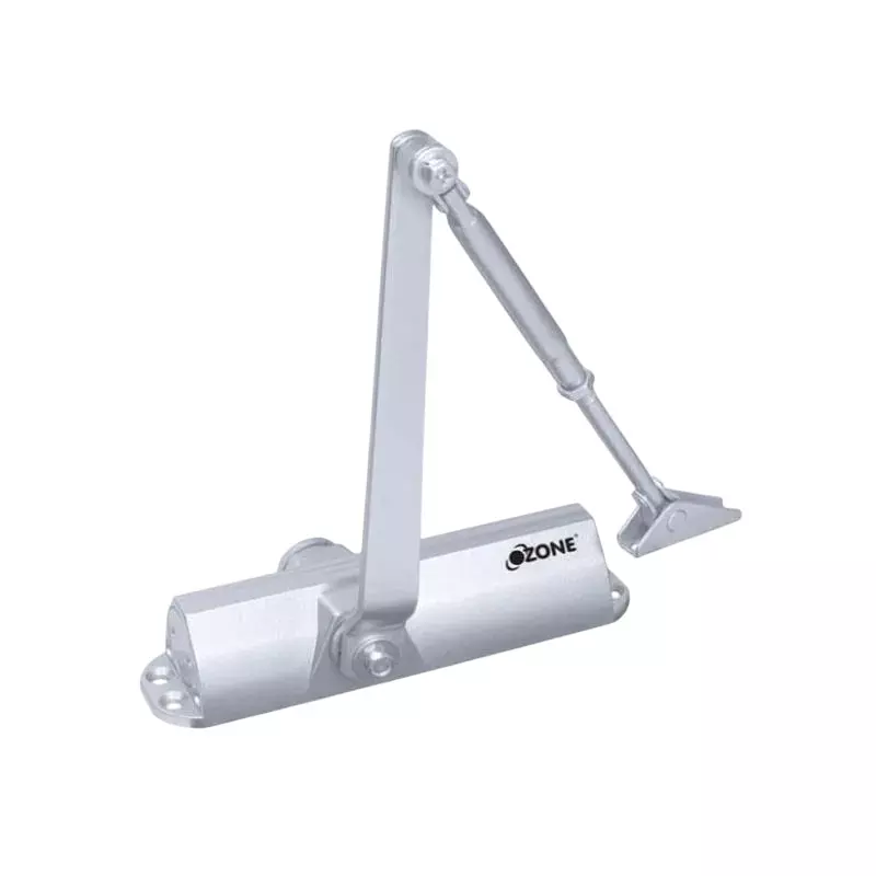OZONE Overhead Door Closer with Scissor Arm Up to 80 Kg Weight Capacity Silver Finish, NSK-680E STD SILVER