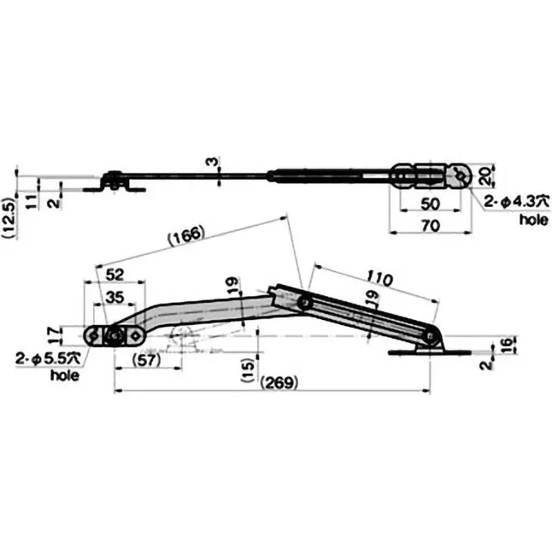 TAKIGEN Stainless Steel Stay for Lightweight Door, B-1454-1