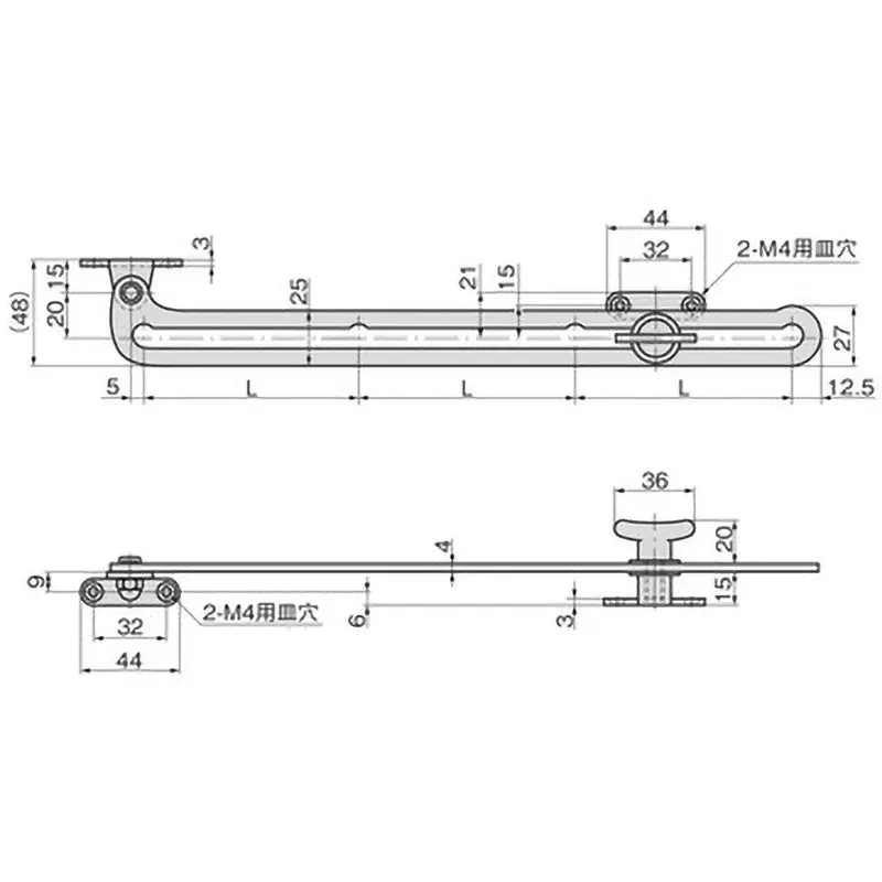 TAKIGEN Stainless Steel Screw Stay for Windows, B-1452-3