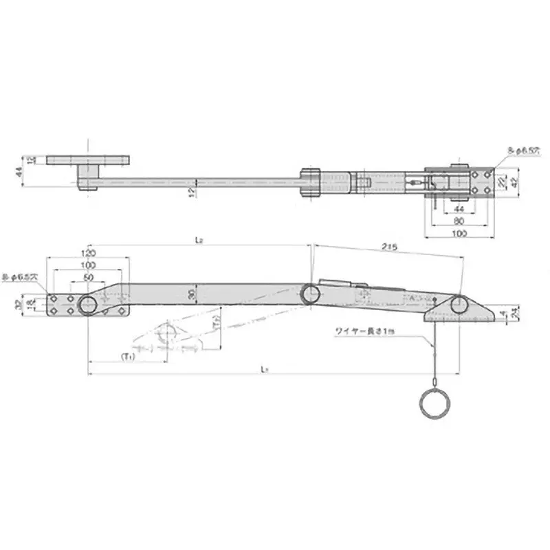 TAKIGEN Thick Stay with Unlock Wire for Ultra-Heavy Door, B-1456-W-2-L