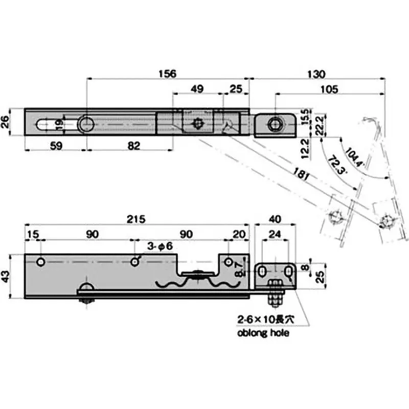 TAKIGEN Stainless Steel 2-Stage Stop Stay, B-1136-2-L (old number B-1136-L)