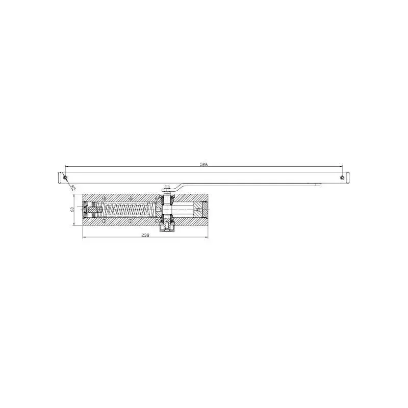 OZONE Overhead Door Closer with Track Arm Up to 100 Kg Weight Capacity SILVER Finish, NSK-780-TA-HO STD SILVER