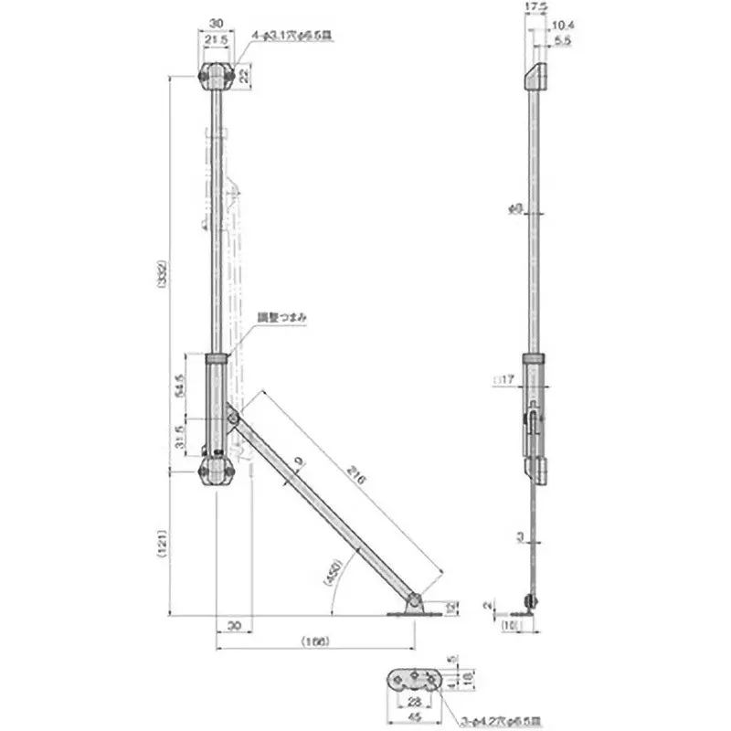 TAKIGEN Friction Stay for Front Lid, B-457NB-R