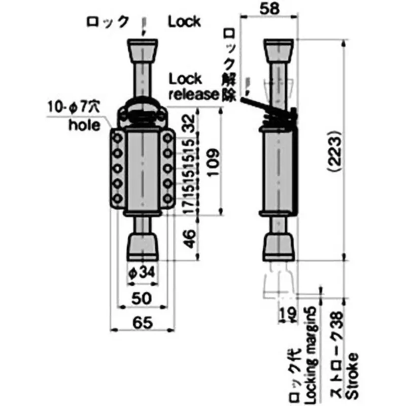 takigen-door-stopper-zinc-plating-chromate-treatment-k-900a