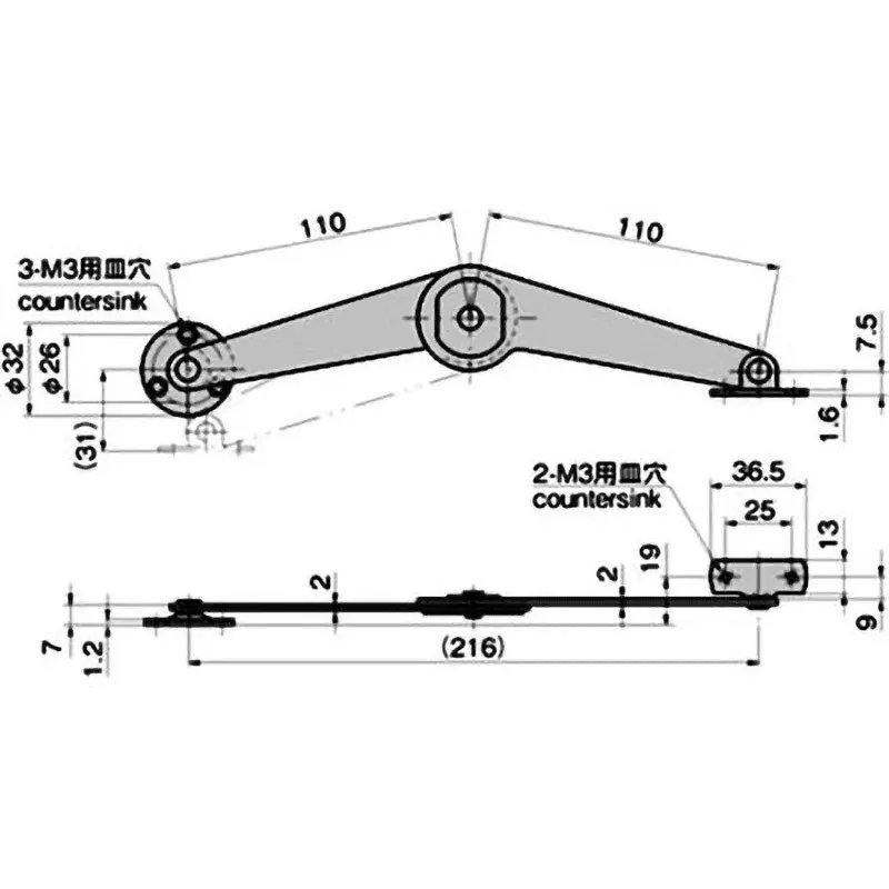 TAKIGEN Flat One-Touch Stay for Canopy, B-38-1-L