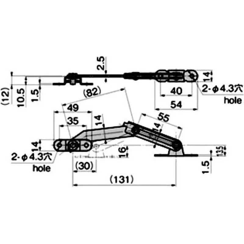 TAKIGEN Stainless Steel Stay for Lightweight Door, B-1454-3