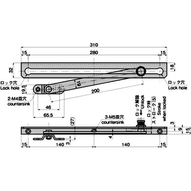 TAKIGEN Stainless Steel Spring Stopper Stay, B-1480-SD