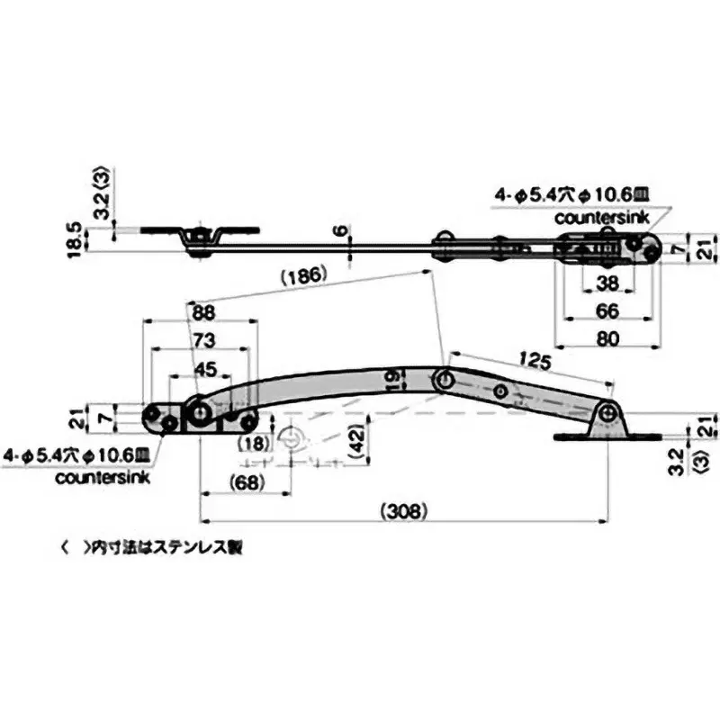 TAKIGEN Stainless Steel Large Stay for Door, B-1025-1