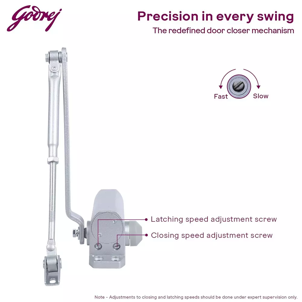 Godrej Hydraulic Door Closer Cerus Universal 1000 mm Silver, 5285