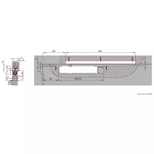 Hettich 40-120 Kg Weighing Capacity Silver Concealed Door Closer, 9250843