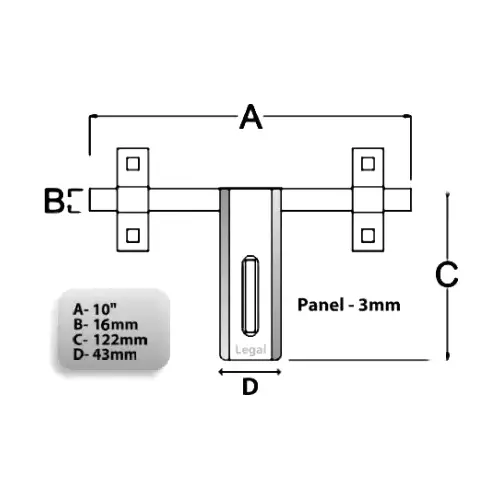 Legal 1aldrop2handle P-202 16mmx3mm Stainless Steel Latching Draw Hasp