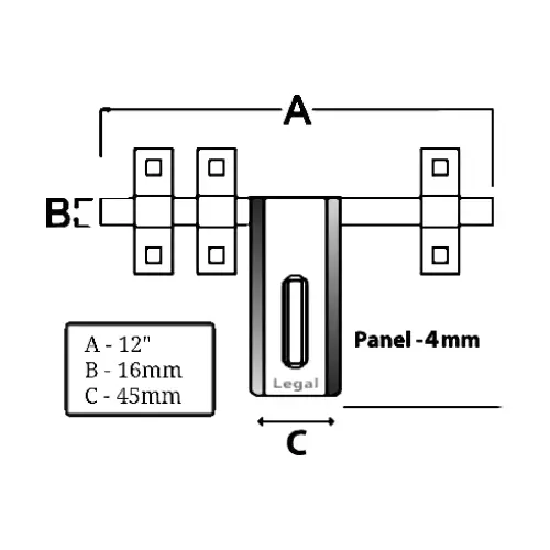 Legal 6PCS 304.8 mm (12 Inch) aldrop 4line Stainless Steel Latching Draw Hasp