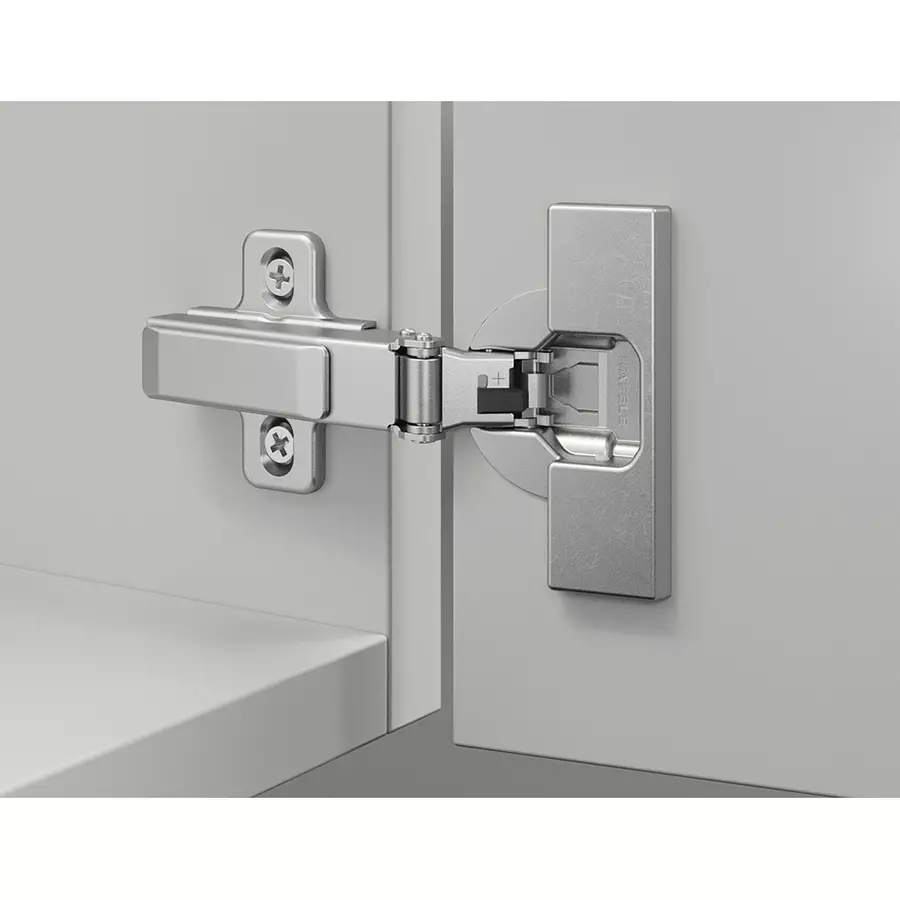 Hafele Metalla 510 Steel Nickel Plated 165° Half Overlay Sprung Hinge Kit, 329.19.033