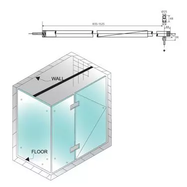 Ozone ODK-44 PSS Stainless Steel Glass Door Knob