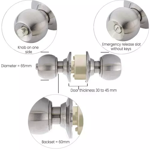 Hettich 60 mm Stainless Steel Antique Finish Door Knob 9228336