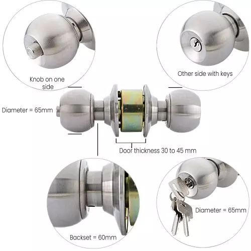 Hettich 60 mm Stainless Steel Antique Finish Door Knob 9228335