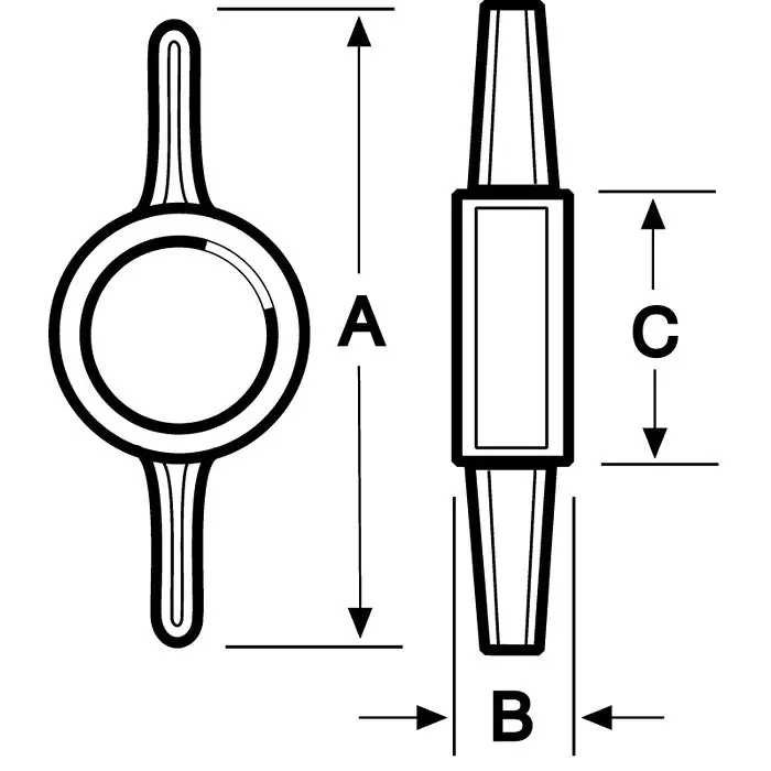 RS PRO Black 2-Arm Clamping Knob M5 Unthreaded Hole, 771746