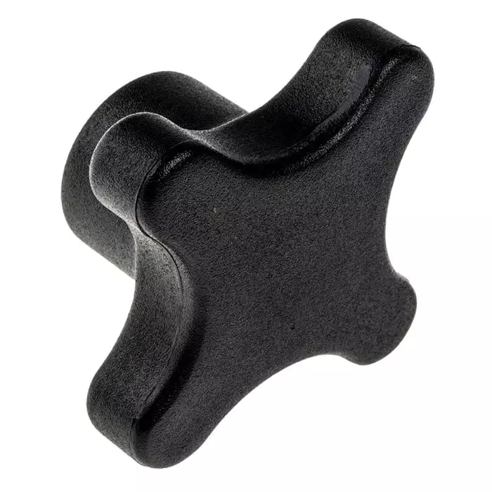 RS PRO Black 4-Arm Clamping Knob M10 Threaded Hole, 7027759