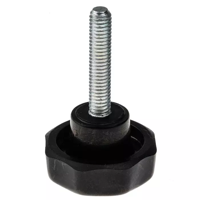 RS PRO Black Multiple Lobes Clamping Knob M6 Threaded Stud, 686109