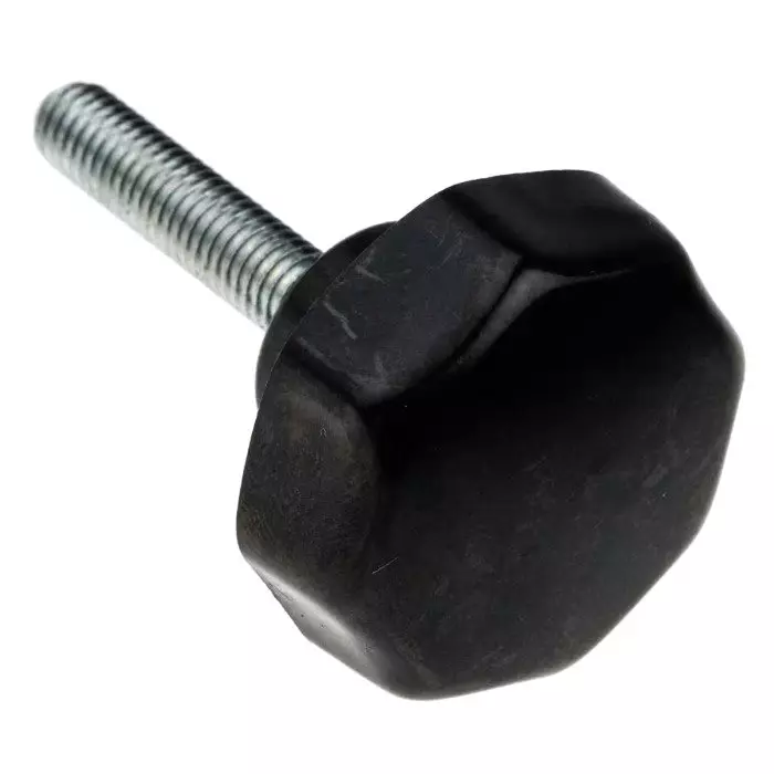 RS PRO Black Multiple Lobes Clamping Knob M6 Threaded Stud, 686109