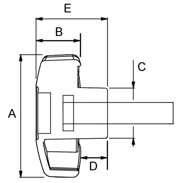 RS PRO Black Multiple Lobes Clamping Knob M8 Threaded Stud, 7027576 (Pack of 10 Pcs)