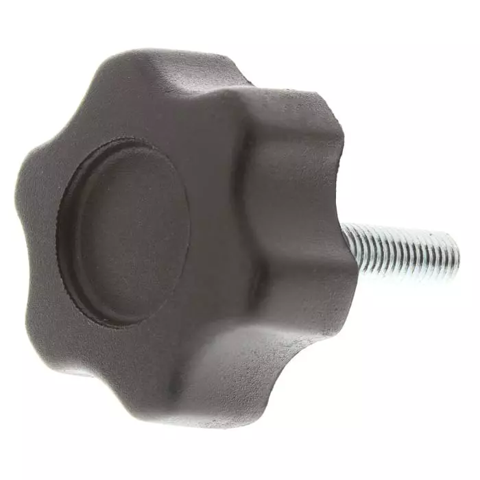 RS PRO Black Multiple Lobes Clamping Knob M5 Threaded Stud, 161133