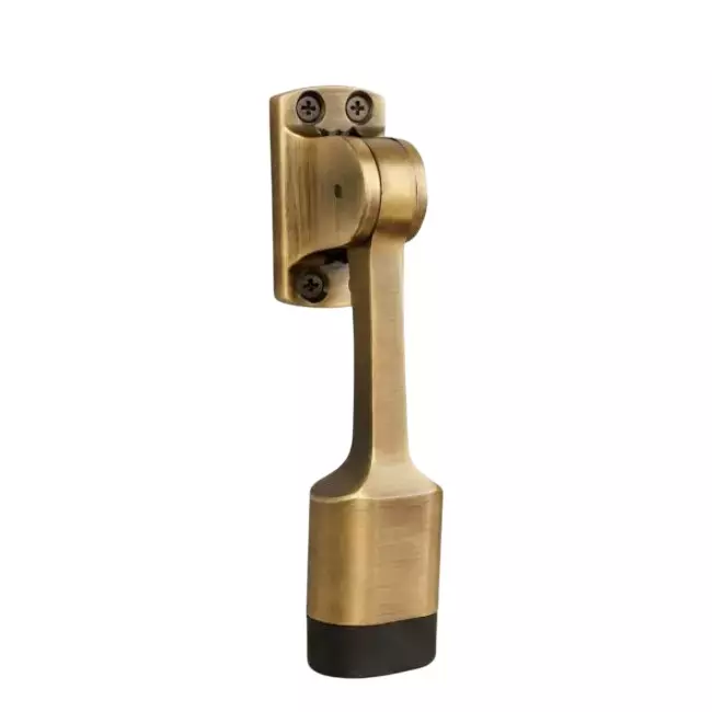 DM Locks 5 Inch (127 mm) Kickdown Door Stopper Door Mounted Zinc Material Antique Finish, DS 003