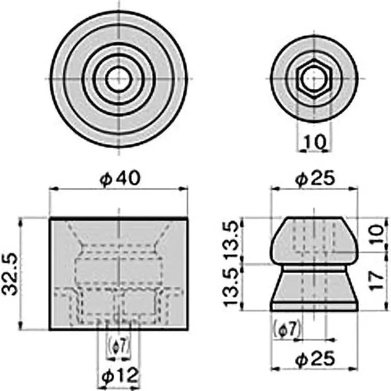 TAKIGEN Door Holder Ethylene/Propylene Rubber Clamp, C-895-6