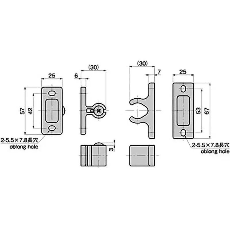 TAKIGEN Door Holder Polyacetal White, CP-854N-3