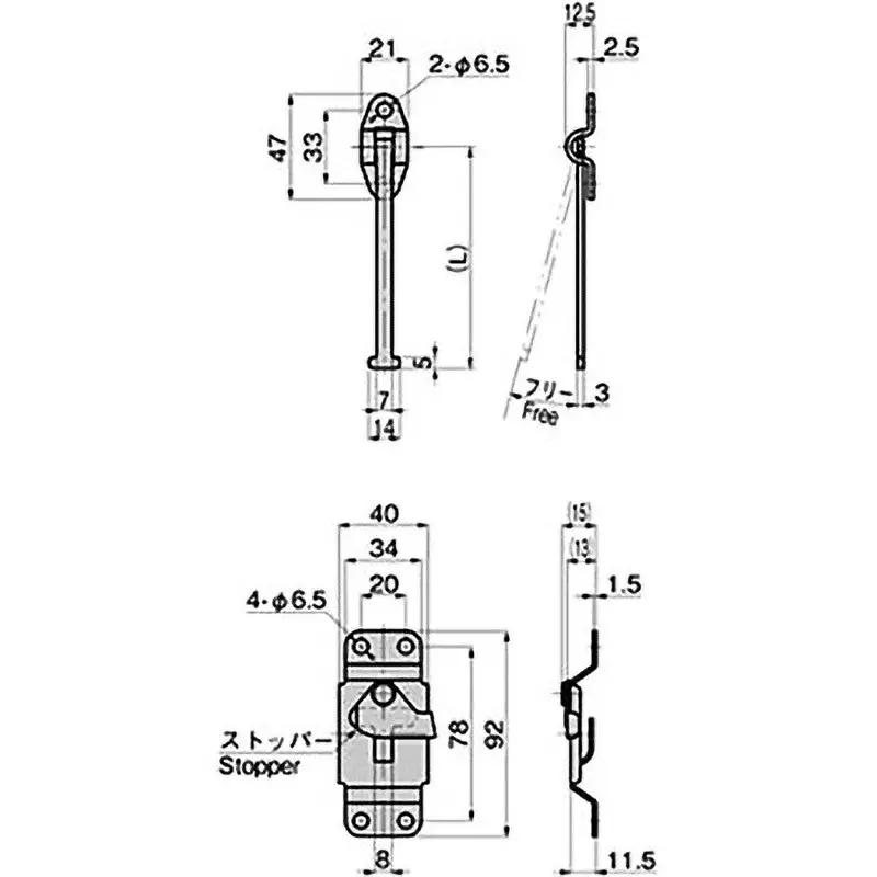 TAKIGEN Stainless Steel Door Holder Barrel Polishing with Stopper, C-1898-1S