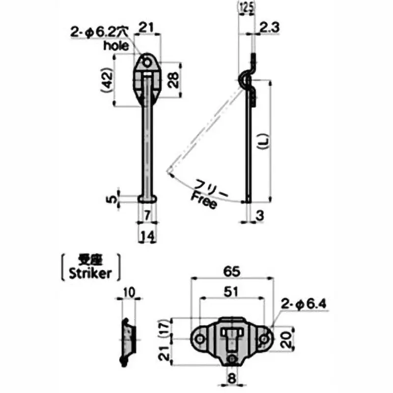 TAKIGEN Stainless Steel Door Holder Barrel Polishing, C-1898-1