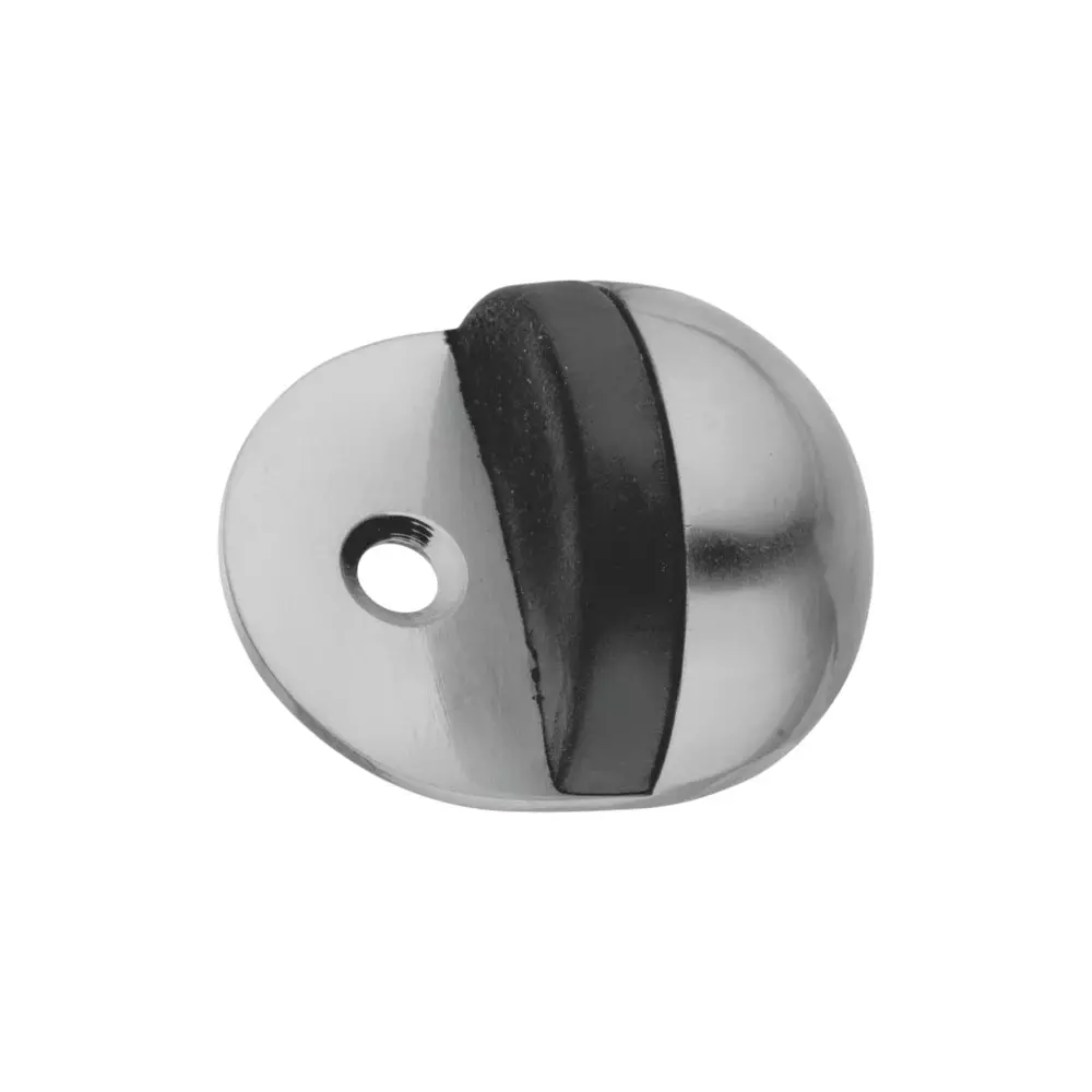 GEZE Half Moon Door Stopper With Screws, Size 44 mm, SS+Black Finish and Stainless Steel 304 Body, 8115829