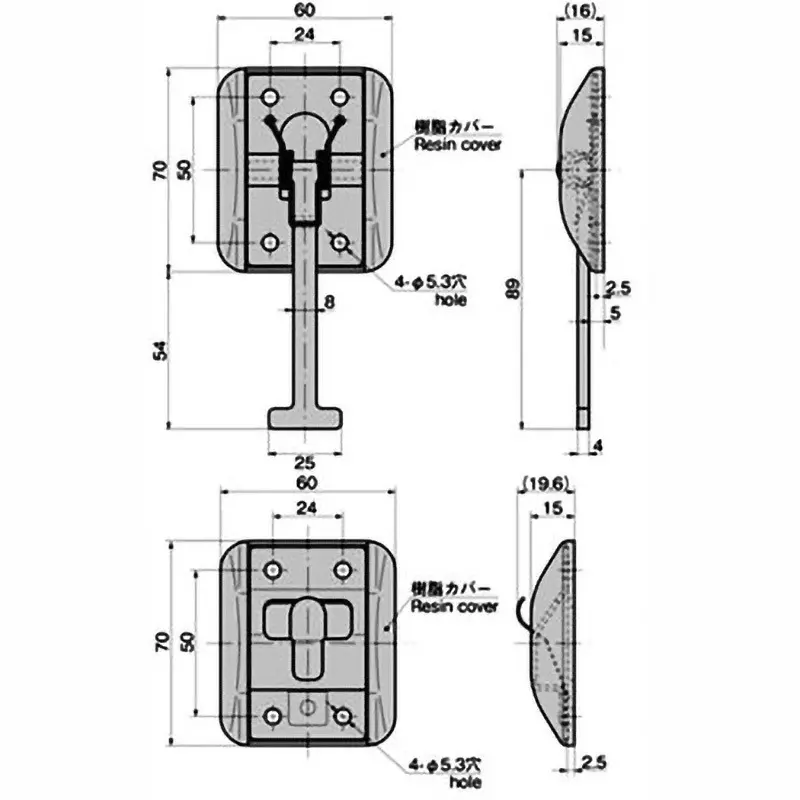 TAKIGEN Stainless Steel Door Holder Barrel Polishing, C-1895-2N